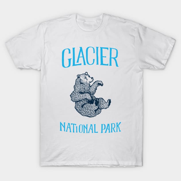 Glacier National Park: Falling Grizzly Bear T-Shirt by calebfaires
